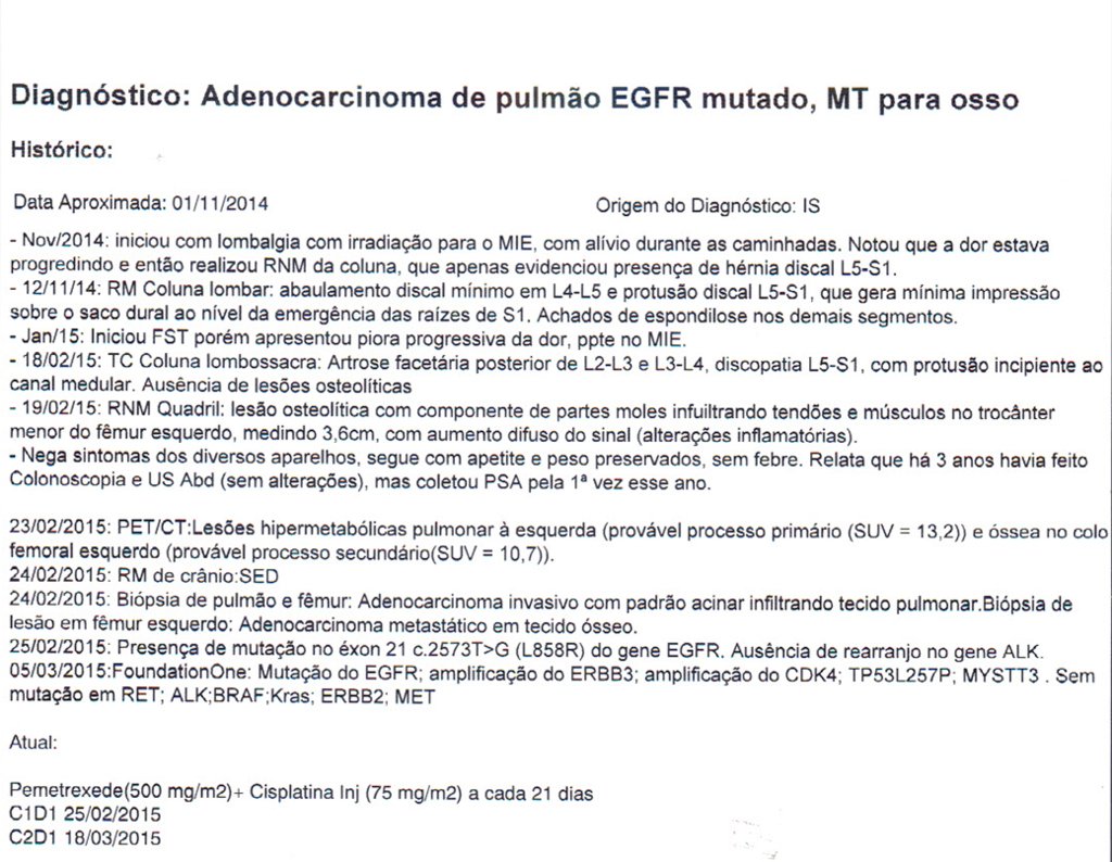 Figura 25: Relatório da avaliação clínica em 05/03/2015.